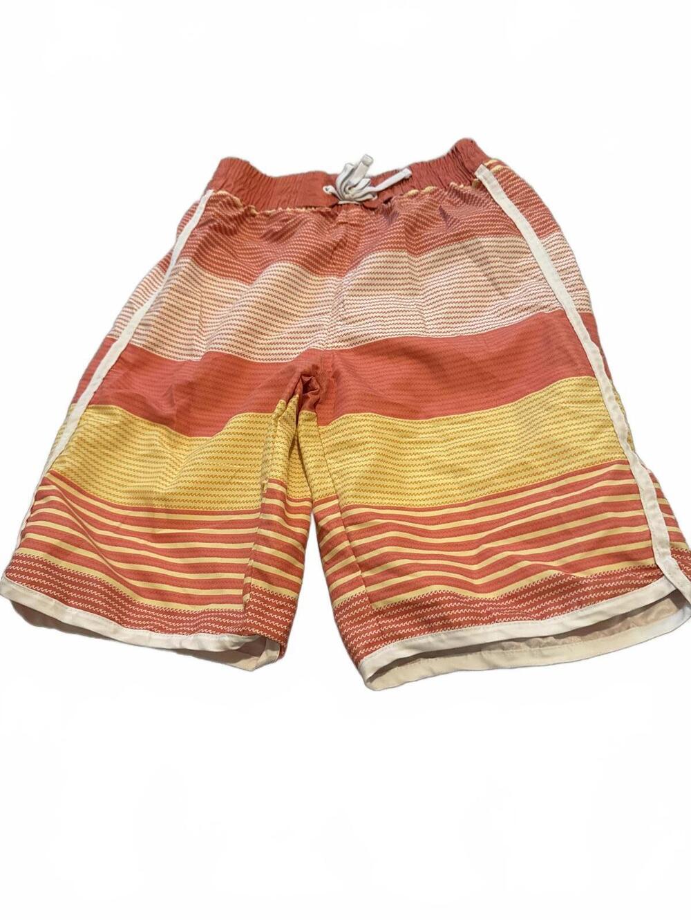 kidpik Boys XL Swim Shorts Striped Orange Yellow Casual